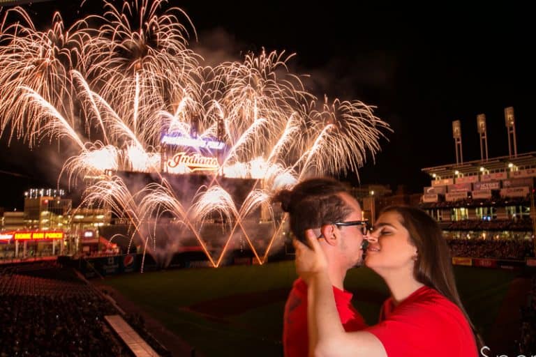 Read more about the article Engagement Pictures at Progressive Field //  Cleveland Engagement