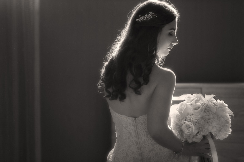 wedding picture of bride at cleveland westin