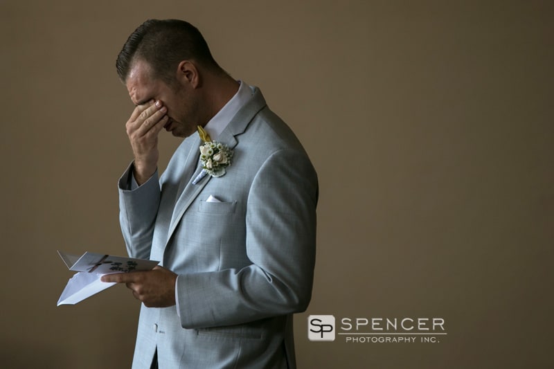 groom getting emotional on wedding day
