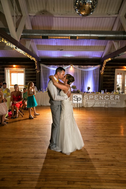  first dance at wedding reception at vermilion on the lake