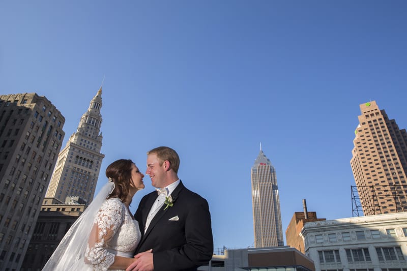 downtown cleveland wedding picture