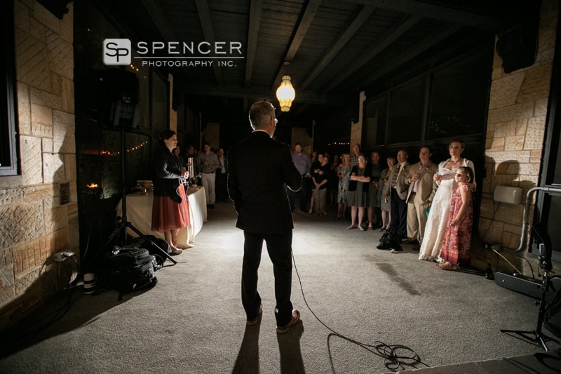 groom giving speech at wedding reception in shaker heights