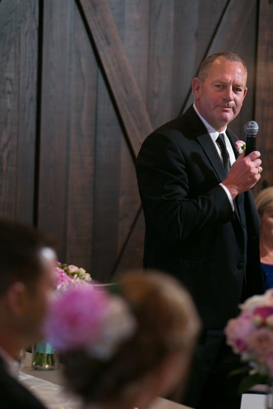 grooms dad gives reception speech