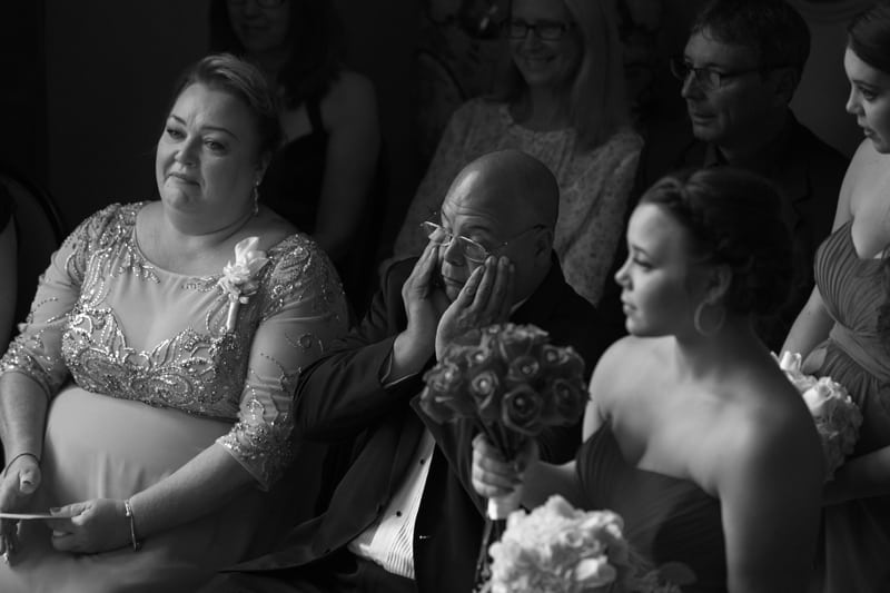dad crying at union club wedding ceremony