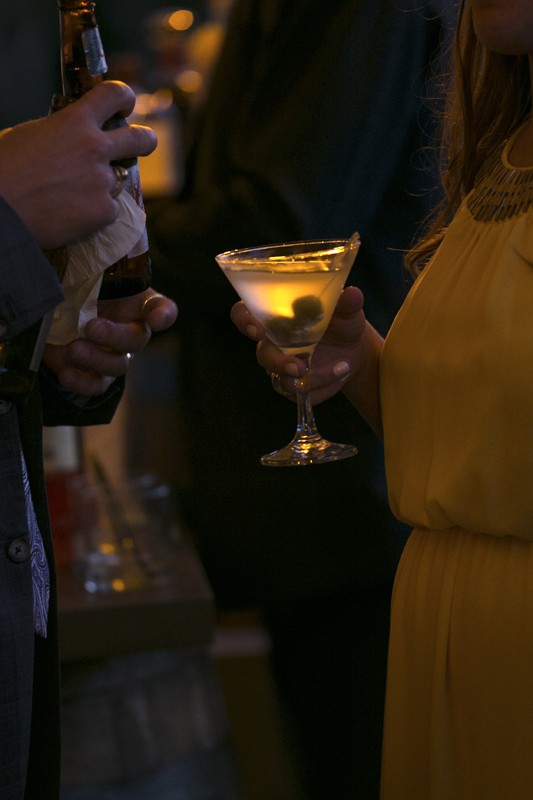 a cocktail at wedding reception in copley