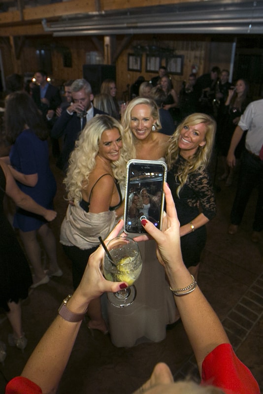 selfie at wedding reception 