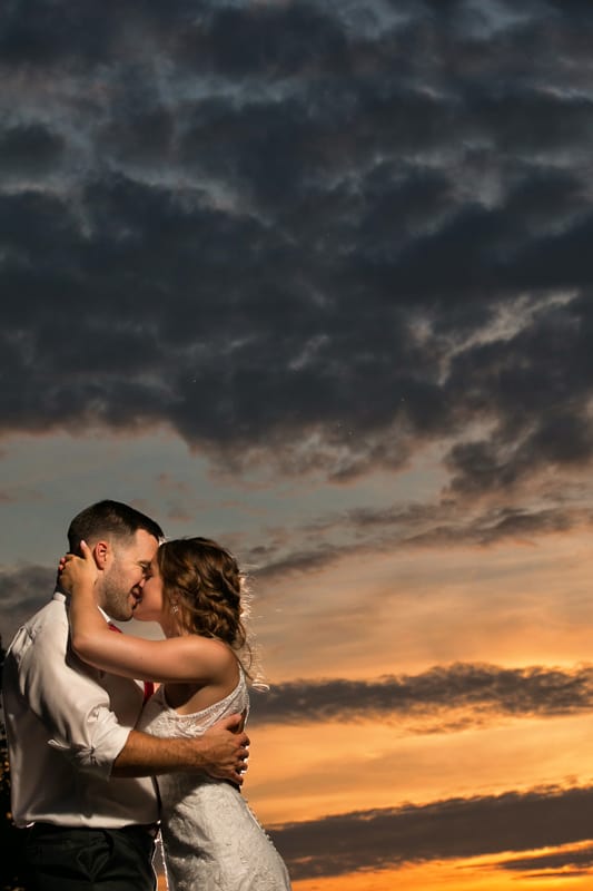sunset wedding picture at acacia
