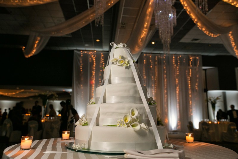 wedding cake and landerhaven wedding reception