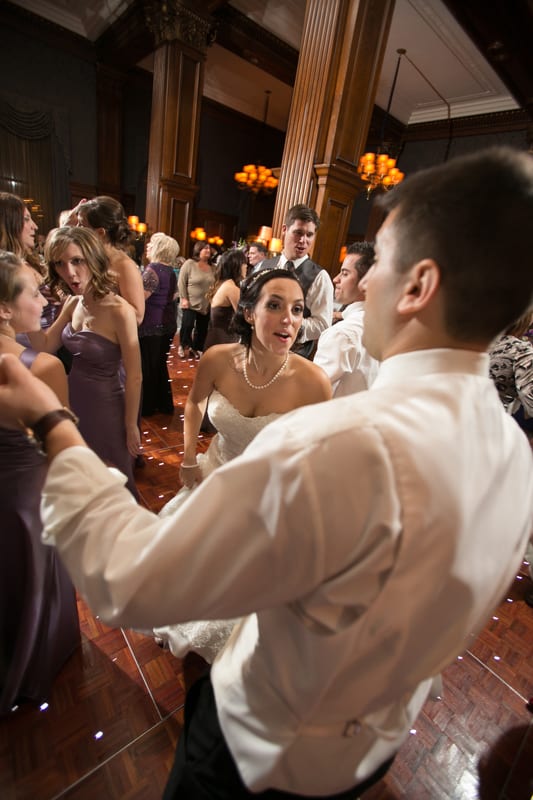 bride and groom dancing and having fun