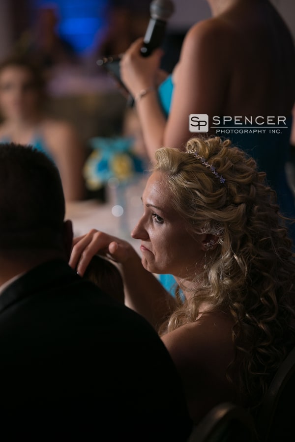 bride reacting to reception speech at donauschwabens