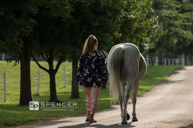 animal picture of girl walking her horse