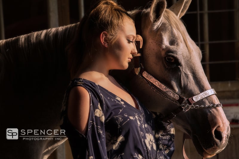 high school senior picture with horse