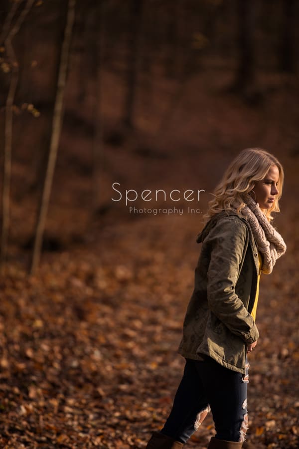 fall senior picture in cuyahoga valley national park