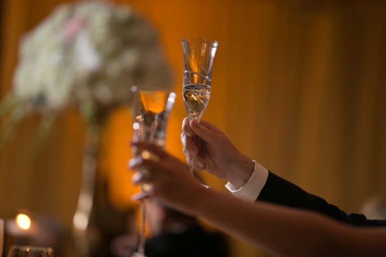 a toast at westin cleveland wedding reception