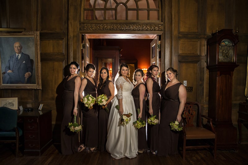 bridesmaids on wedding day at union club of cleveland