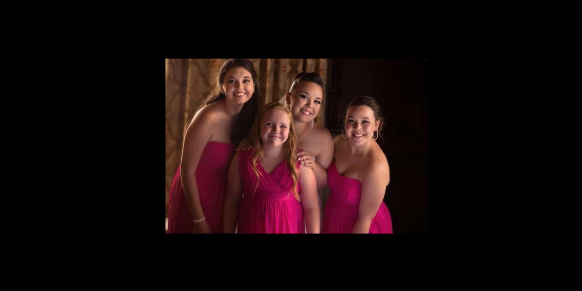 Wedding day picture of bridesmaids