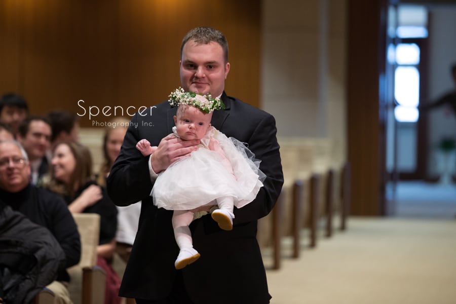 baby at wedding ceremony at parkside church