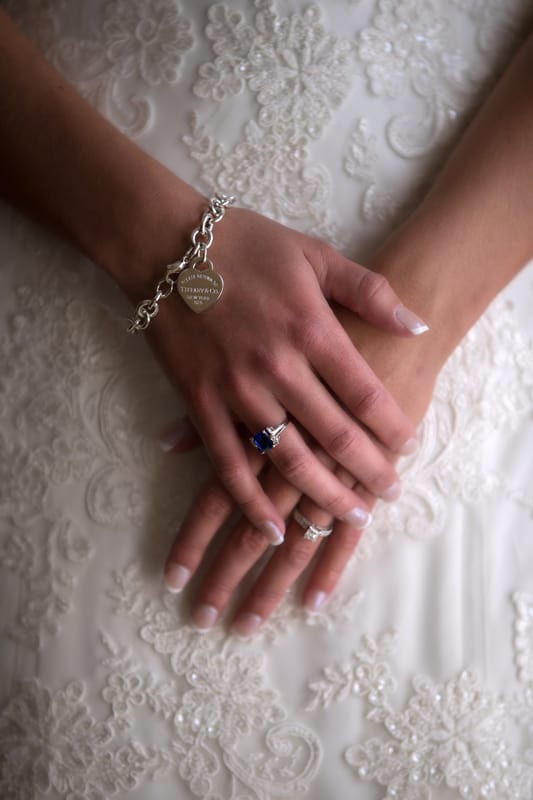 detail picture of brides tiffany bracelet