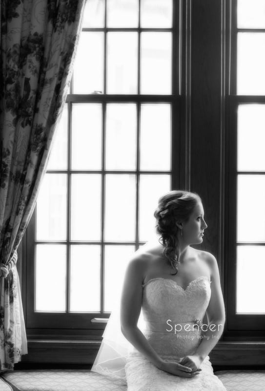wedding picture of bride at Mayfield Country Club