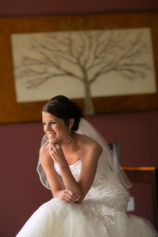  wedding picture of bride laughing