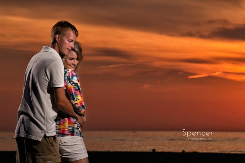 creative sunset engagement picture in cleveland park