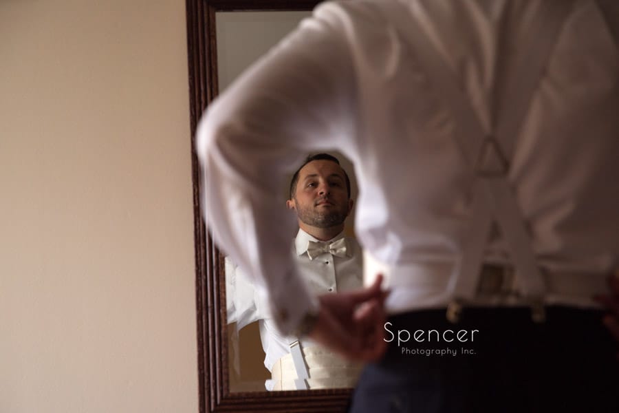 reflection picture of groom at firestone
