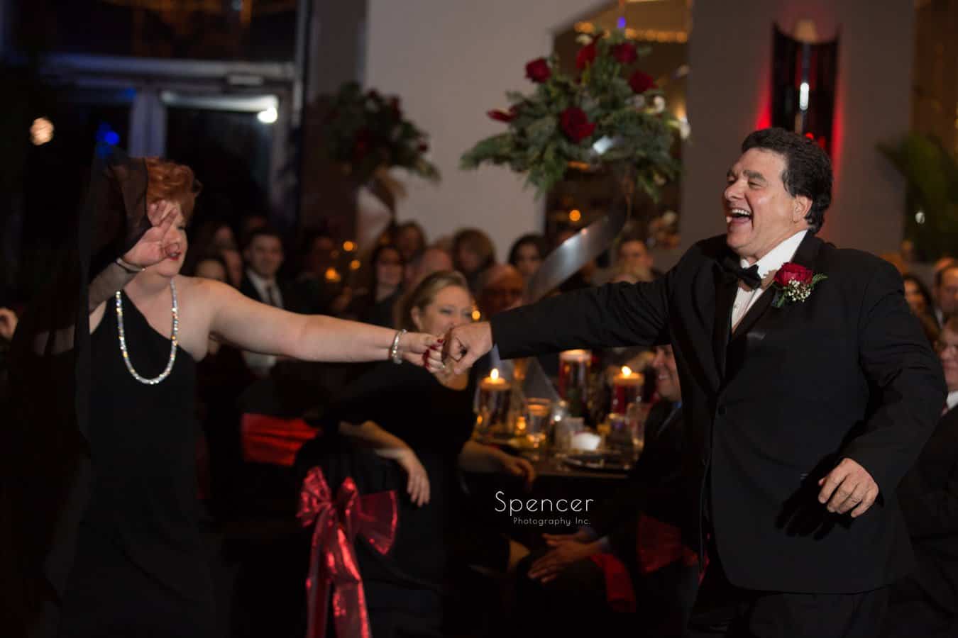brides parents dance at wedding reception at landerhaven
