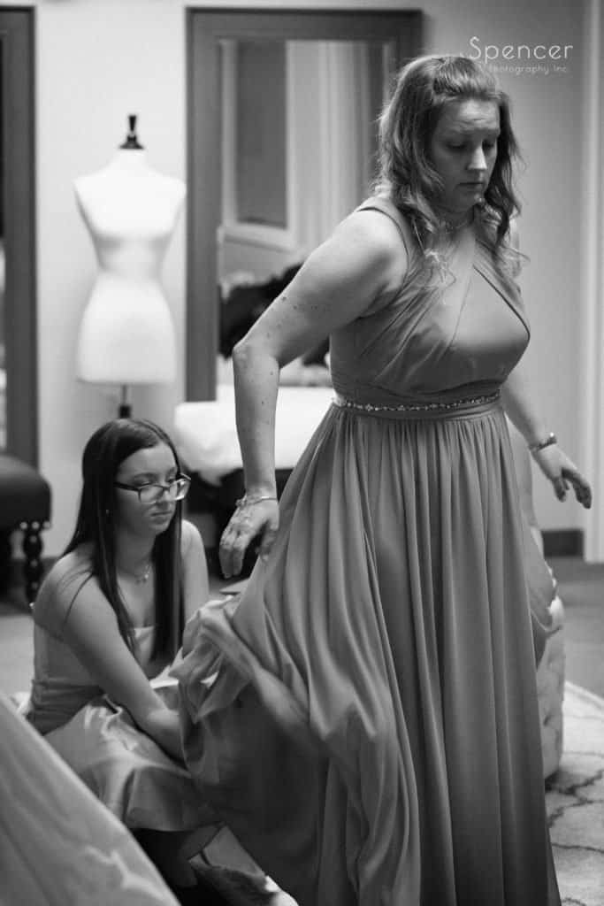 bridesmaids prepping for wedding in Lakewood