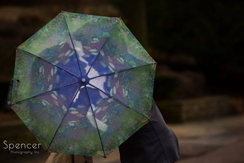 couple using umbrella from Cleveland Museum of Art