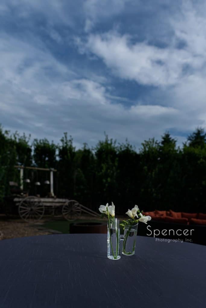 wedding reception flower at Thorncreek winery