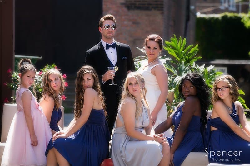 wedding picture of bridesmaids in Cleveland Heights