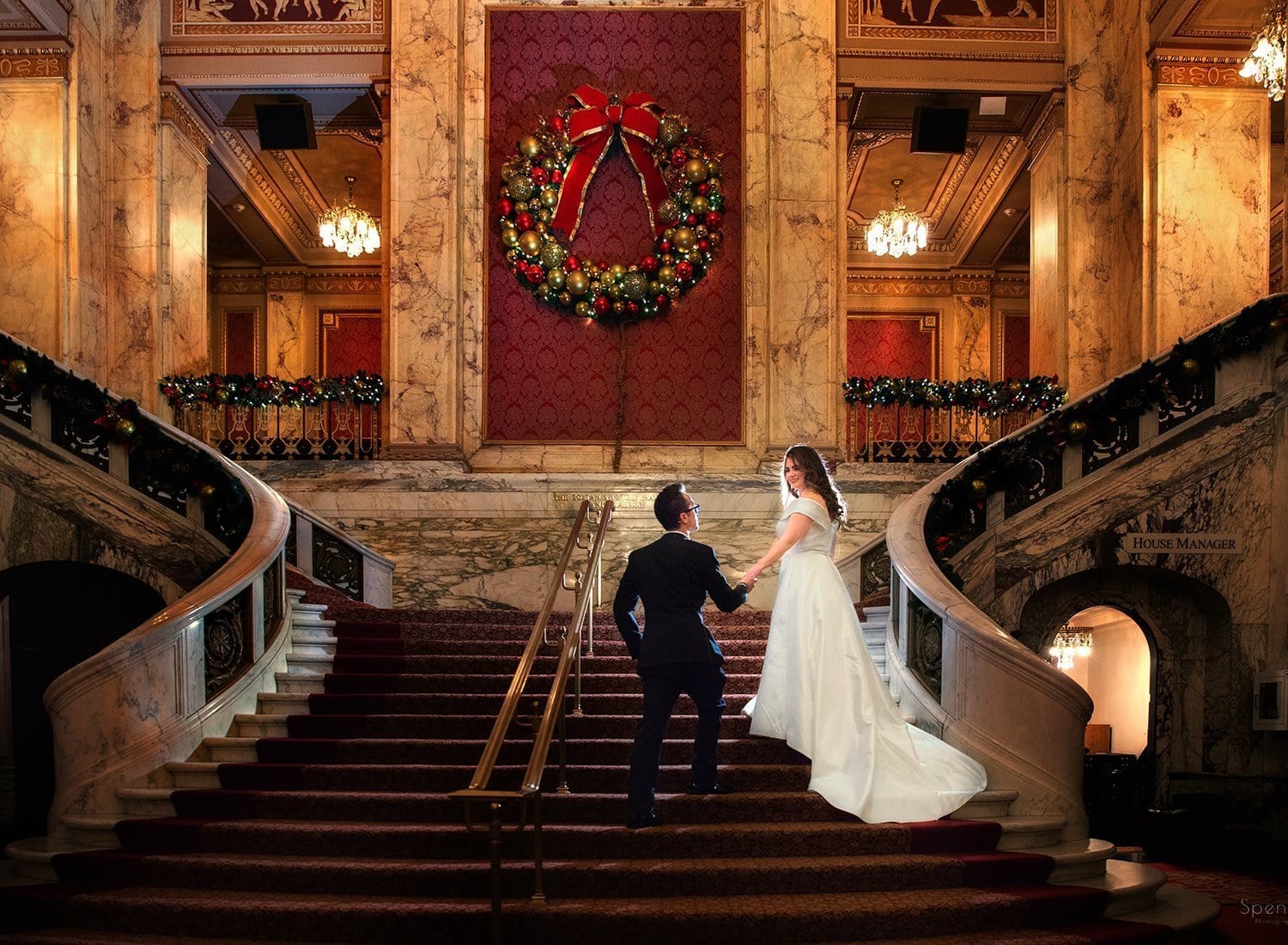 outstanding wedding picture in Playhouse Square Cleveland