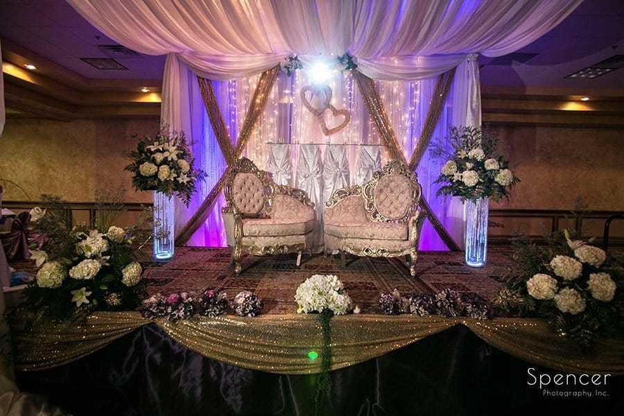 head altar at Muslim wedding reception in Cleveland