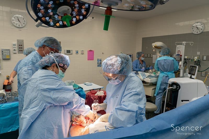 staff perfoming a c-section at Hillcrest Hospital