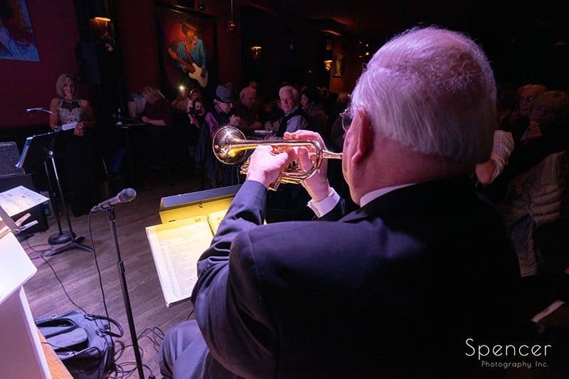  Cleveland legend playing his trumpet at Brothers Lounge