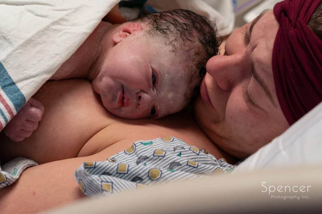  newborn baby opens eyes