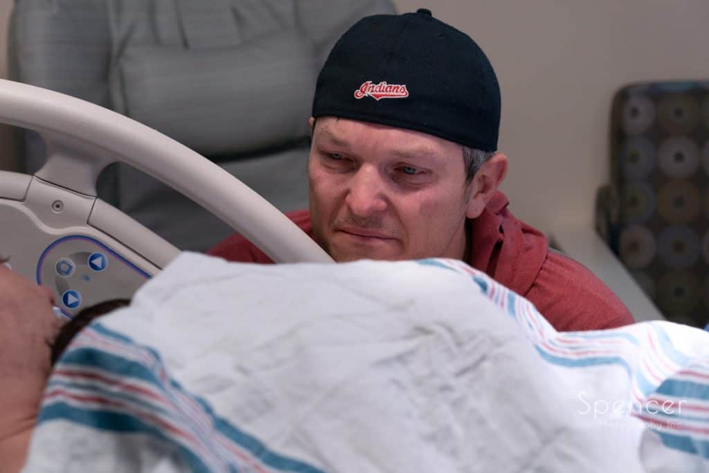 dad reacts to birth of his chlid