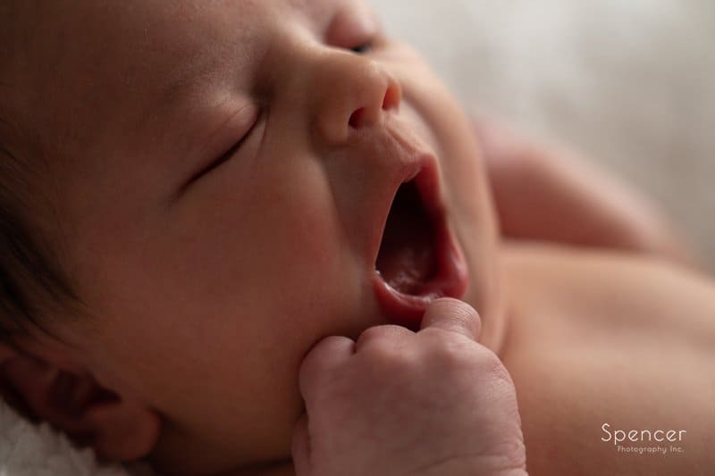 close up of newborn baby