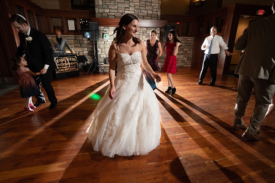  bride dancing at her wedding reception at Stonewater