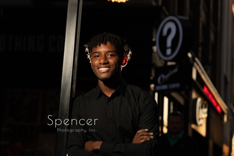 senior picture in downtown cleveland