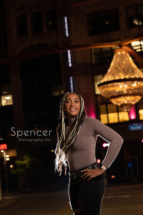 senior picture in playhouse square Cleveland