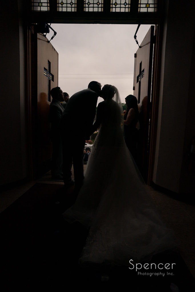  bride and groom exiting church