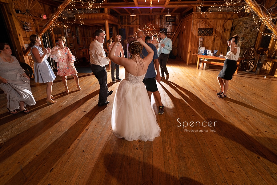 bride dancing at Crystal Brook Farm