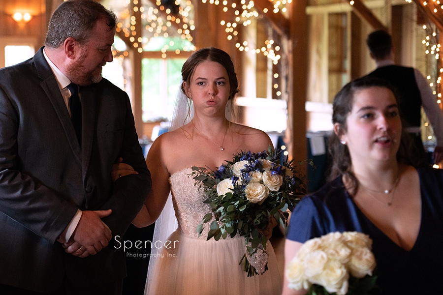 nervous moment between bride and dad before ceremony
