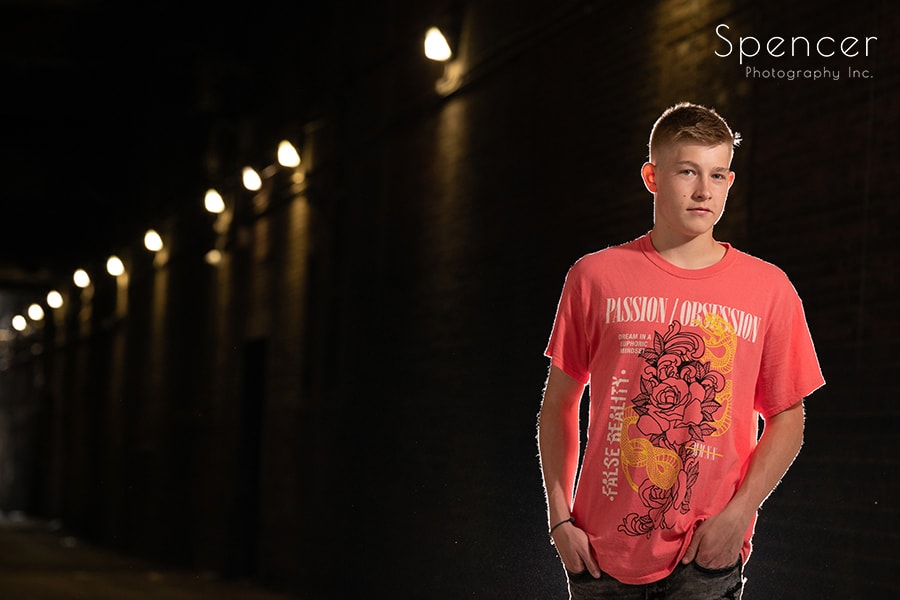 senior picture in Cleveland alley