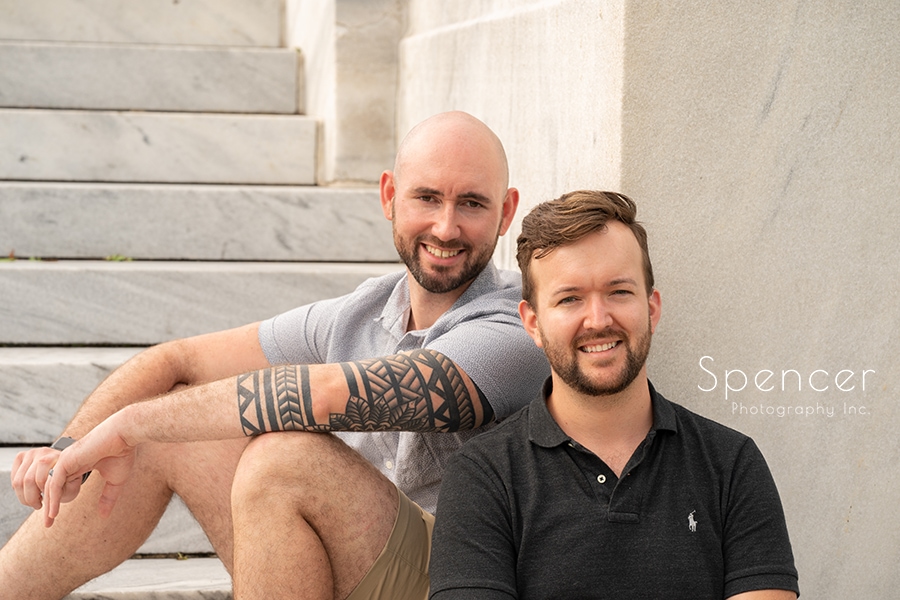 simple engagement pic of same sex couple