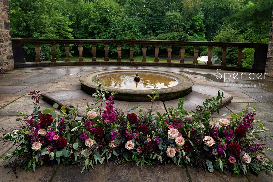 wedding ceremony flowers at Stan Hywet
