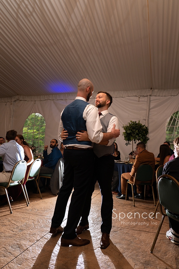 first dance at gay wedding reception at Stan Hywet