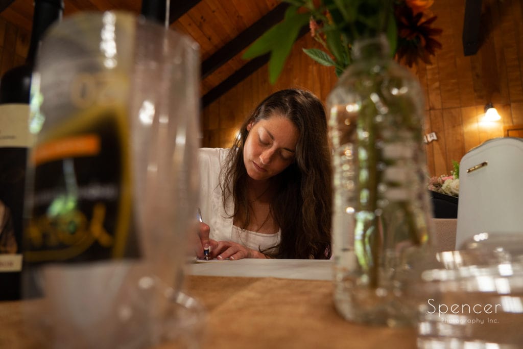 bride writing letter