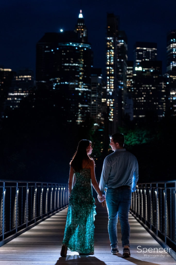 engagement picture in front of NYC skyline